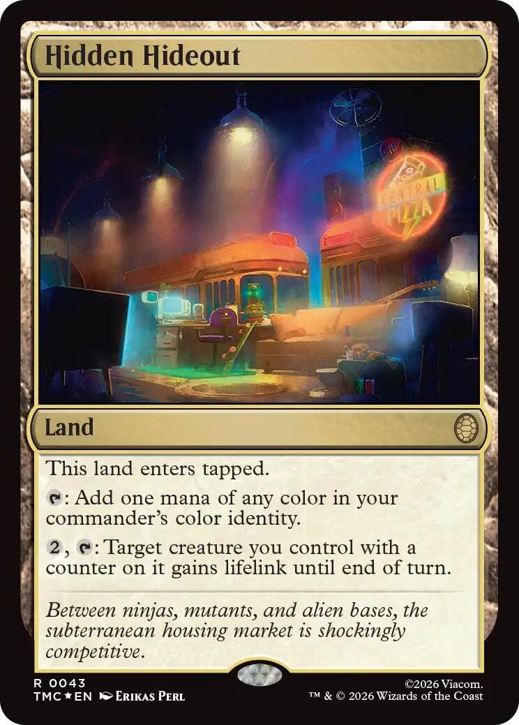 Hidden Hideout (Surge Foil) [Teenage Mutant Ninja Turtles Commander] MTG Single Magic: The Gathering  | Multizone: Comics And Games
