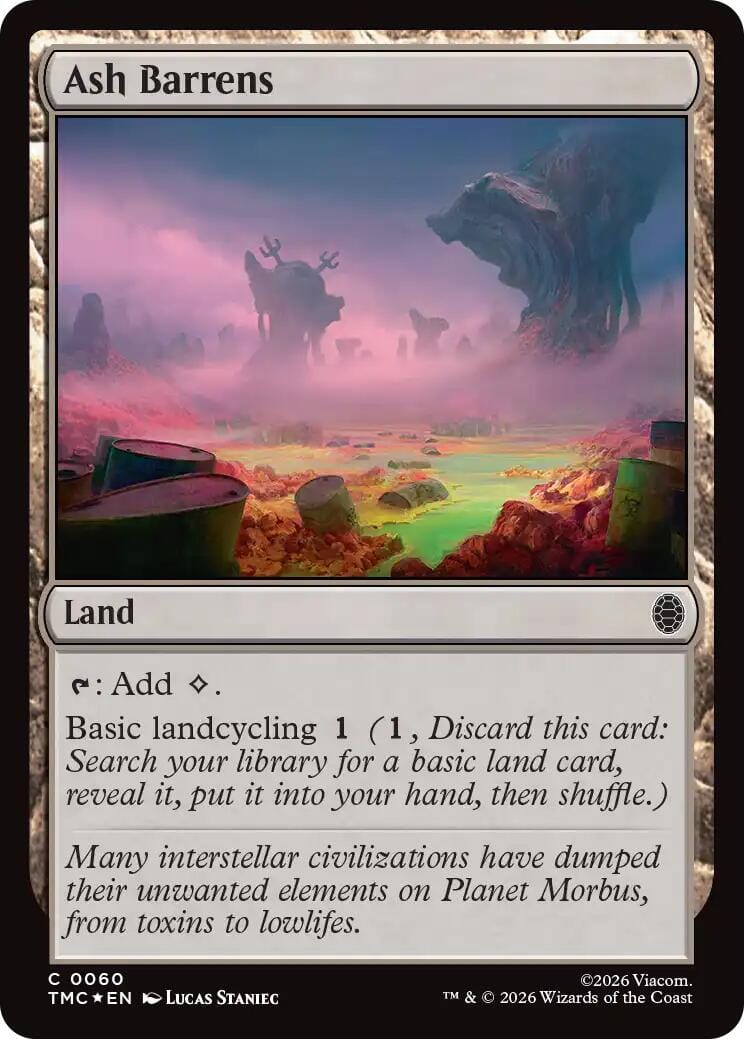Ash Barrens (Surge Foil) [Teenage Mutant Ninja Turtles Commander] MTG Single Magic: The Gathering  | Multizone: Comics And Games