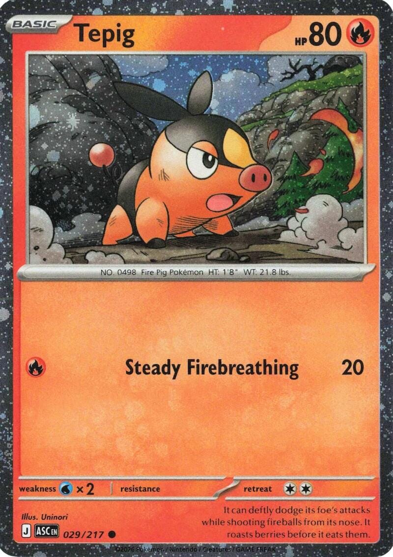 Tepig (029/217) (Cosmos Holo) [Miscellaneous Cards] Pokemon Single Pokémon  | Multizone: Comics And Games