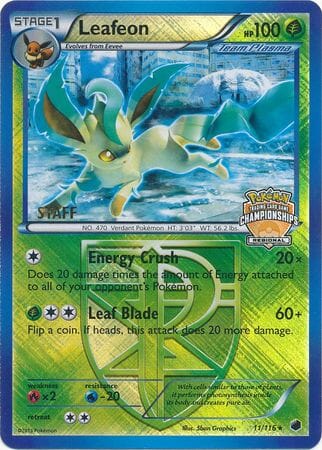 Leafeon (11/116) (Regional Championship Promo Staff) [Black & White: Plasma Freeze] Pokemon Single Pokémon  | Multizone: Comics And Games