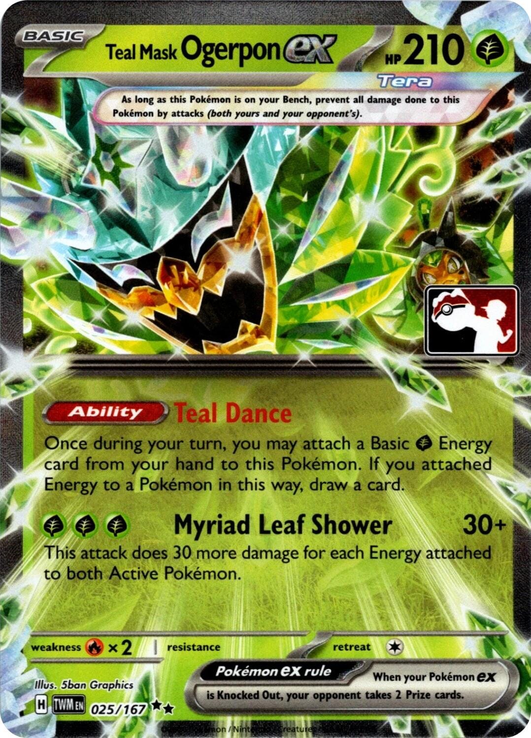 Teal Mask Ogerpon ex (025/167) (Prize Pack Series 7) [Prize Pack Series Seven] Pokemon Single Pokémon  | Multizone: Comics And Games