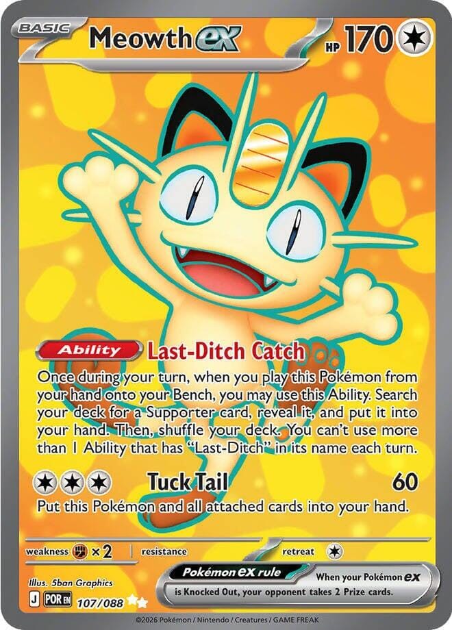 Meowth ex (107/088) [Mega Evolution: Perfect Order] Pokemon Single Pokémon  | Multizone: Comics And Games