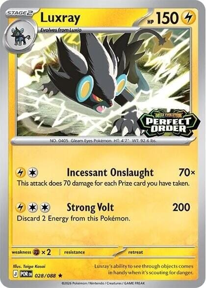 Luxray (028/088) (Perfect Order Stamped) [Miscellaneous Cards] Pokemon Single Pokémon  | Multizone: Comics And Games