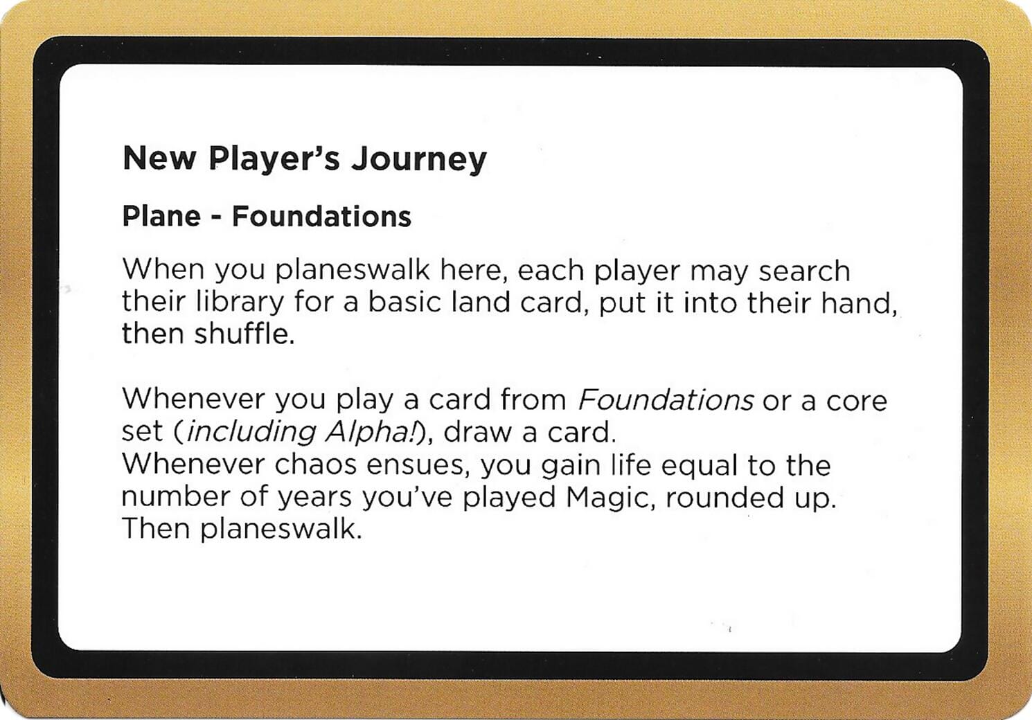 New Player's Journey (Black Lotus Unknown Planechase) [Oversize Cards] MTG Single Magic: The Gathering  | Multizone: Comics And Games