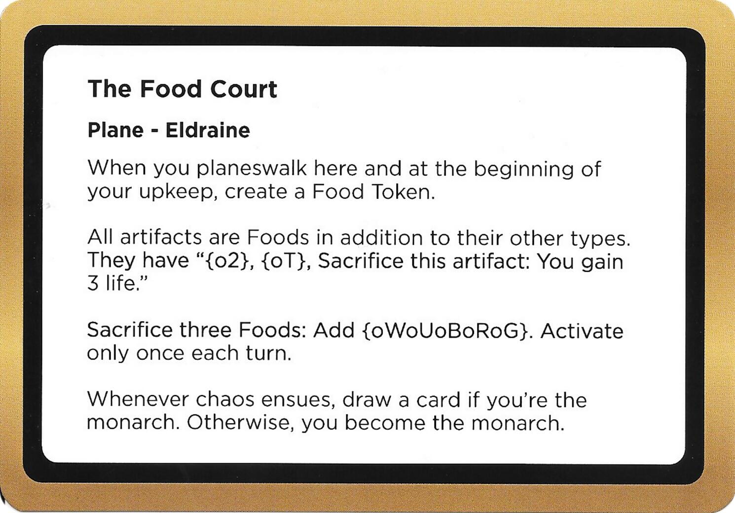 The Food Court (Black Lotus Unknown Planechase) [Oversize Cards] MTG Single Magic: The Gathering  | Multizone: Comics And Games