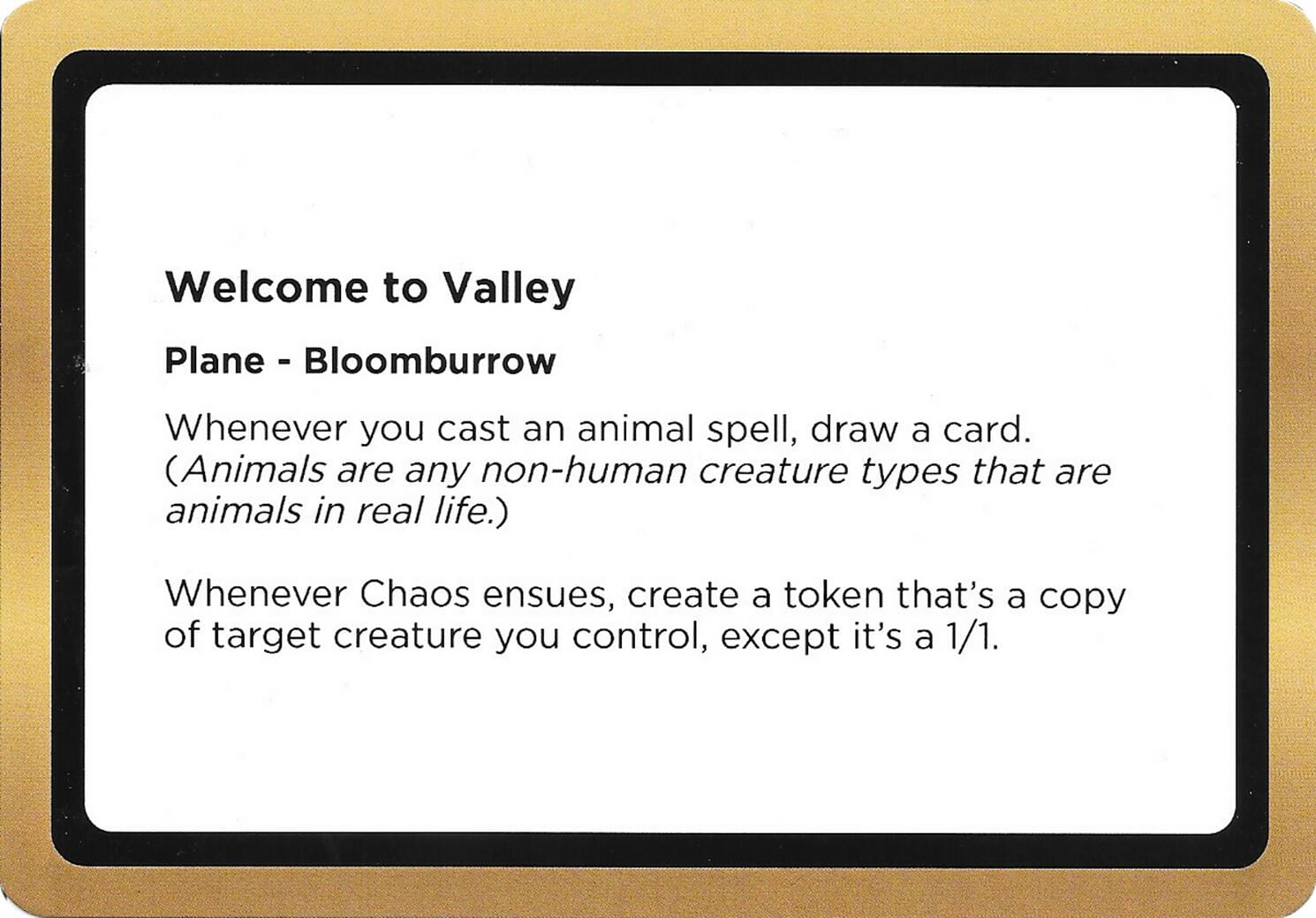 Welcome to Valley (Black Lotus Unknown Planechase) [Oversize Cards] MTG Single Magic: The Gathering  | Multizone: Comics And Games