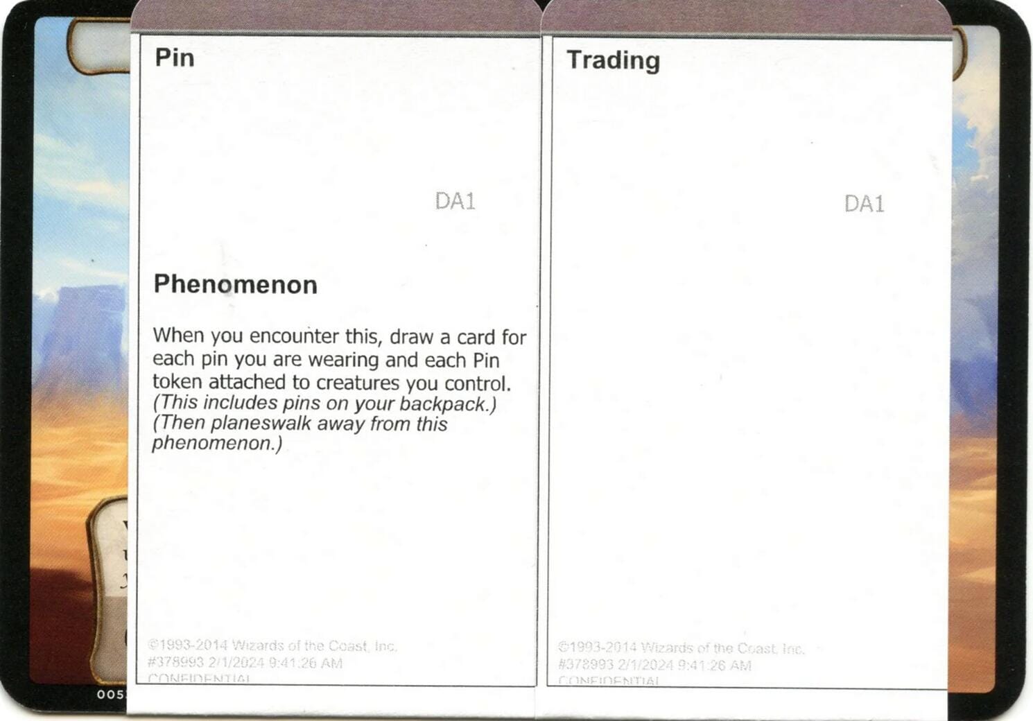 Pin Trading (Black Lotus Unknown Planechase) [Oversize Cards] MTG Single Magic: The Gathering  | Multizone: Comics And Games