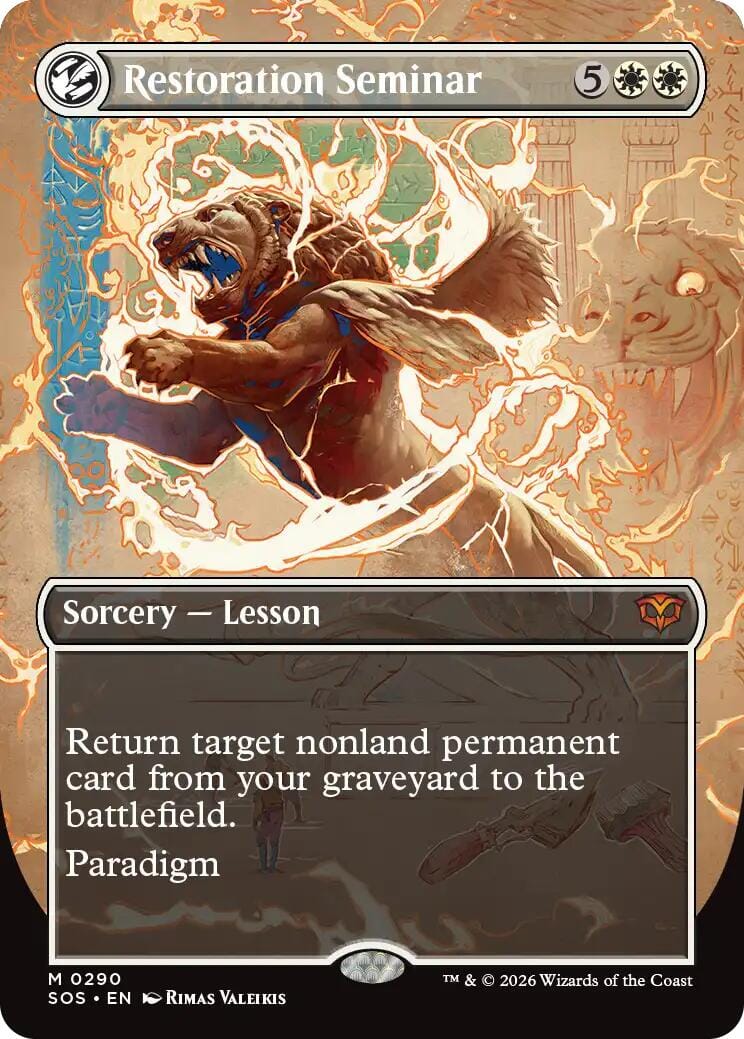 Restoration Seminar (Borderless) [Secrets of Strixhaven] MTG Single Magic: The Gathering  | Multizone: Comics And Games