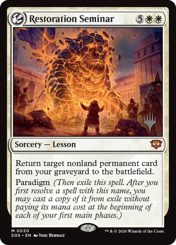 Restoration Seminar [Secrets of Strixhaven Promos] MTG Single Magic: The Gathering  | Multizone: Comics And Games