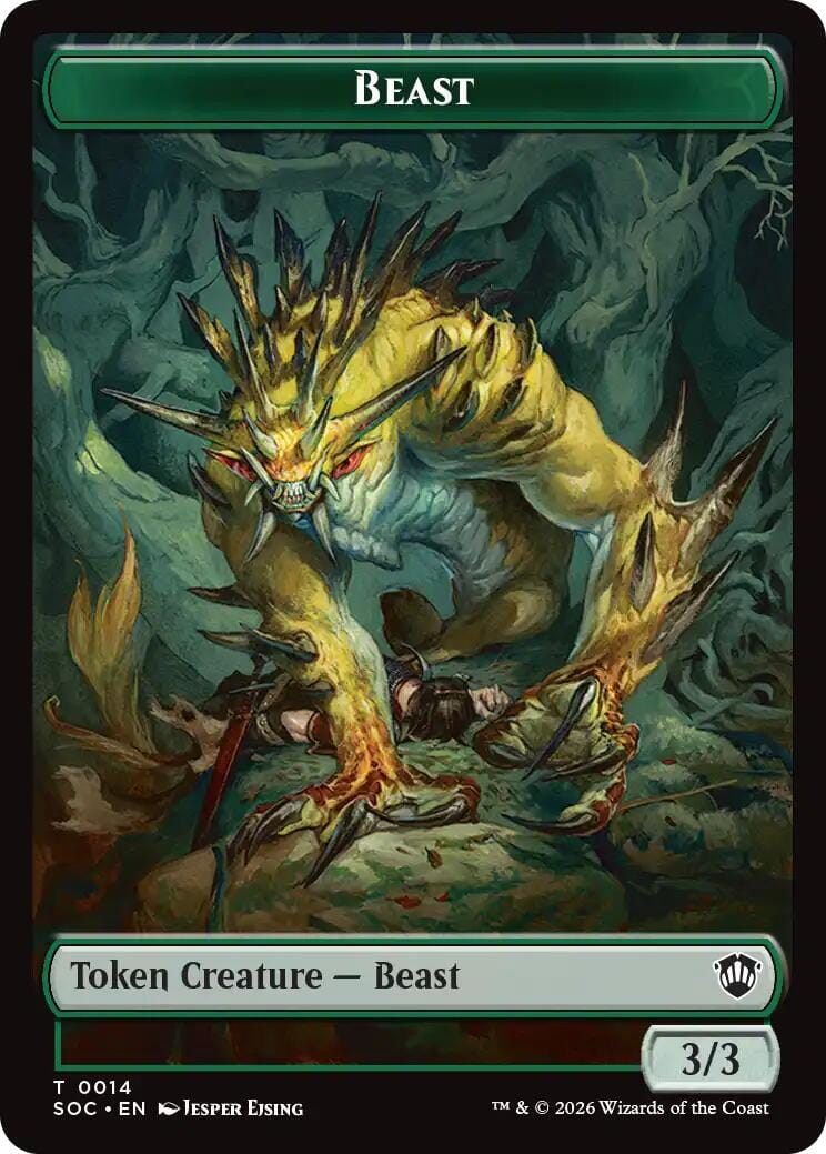Beast // Fractal (0004) Double-Sided Token [Secrets of Strixhaven Commander Tokens] MTG Single Magic: The Gathering  | Multizone: Comics And Games