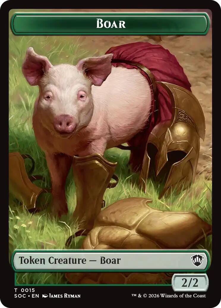 Boar // Frog Lizard Double-Sided Token [Secrets of Strixhaven Commander Tokens] MTG Single Magic: The Gathering  | Multizone: Comics And Games