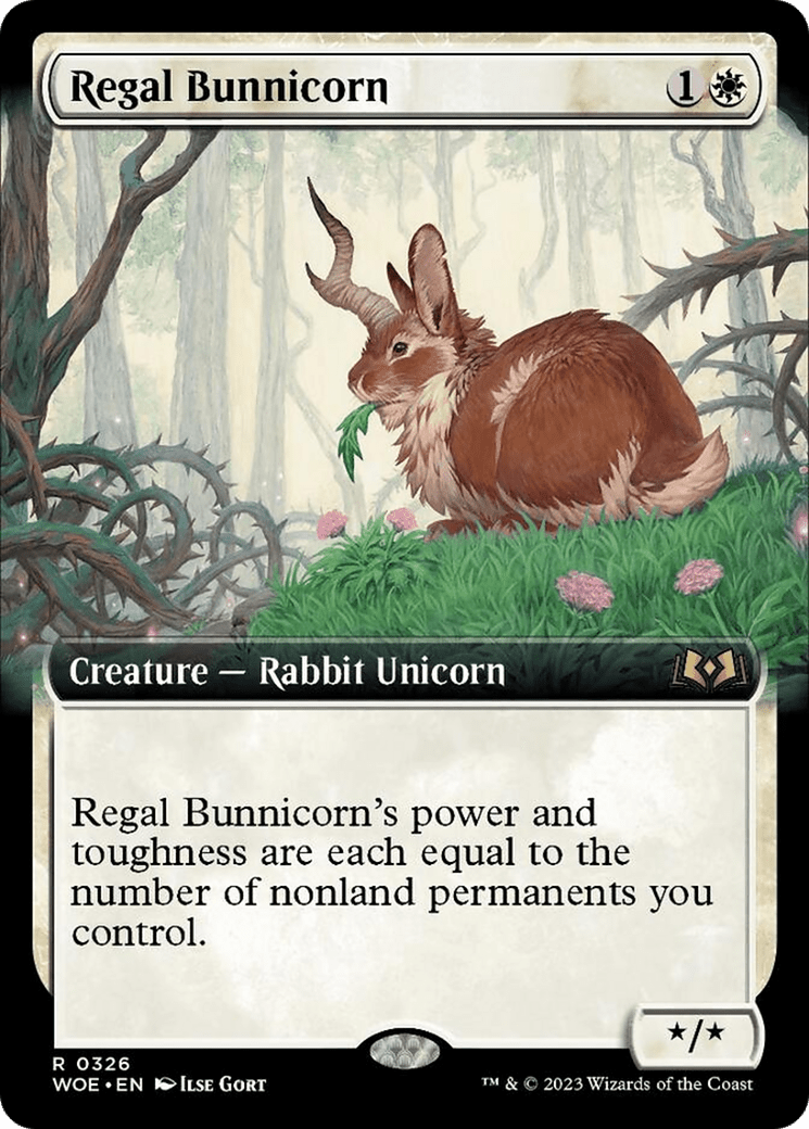 Regal Bunnicorn (Extended Art) [Wilds of Eldraine] MTG Single Magic: The Gathering  | Multizone: Comics And Games