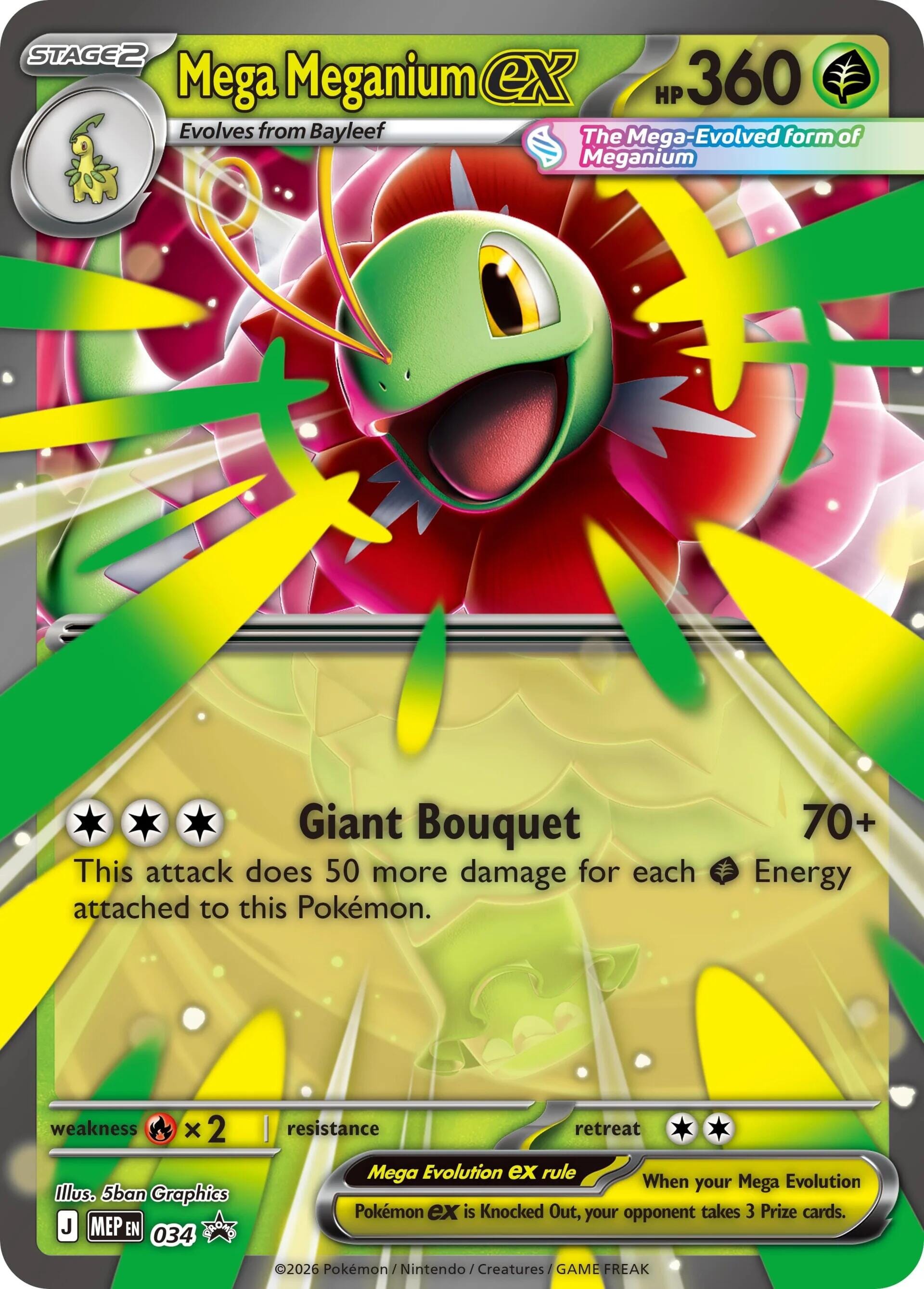 Mega Meganium ex (034) (Jumbo) [Mega Evolution Promo] Pokemon Single Pokémon  | Multizone: Comics And Games