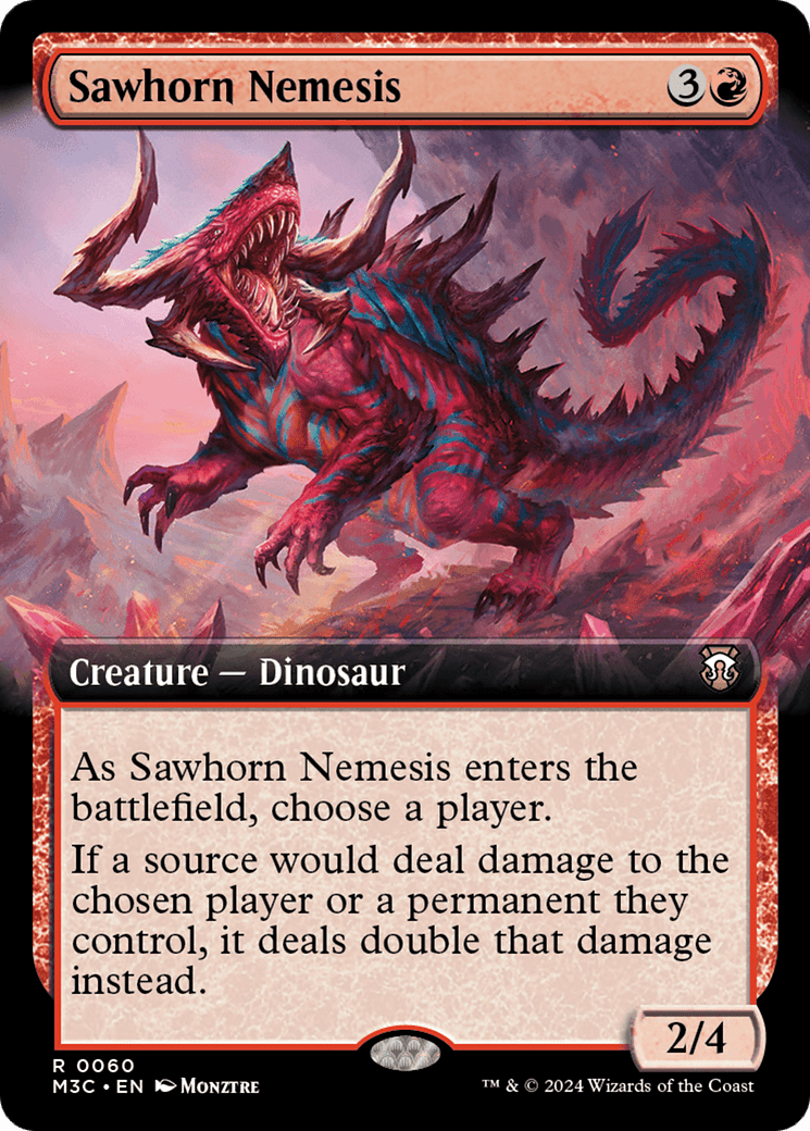 Sawhorn Nemesis (Extended Art) (Ripple Foil) [Modern Horizons 3 Commander] MTG Single Magic: The Gathering  | Multizone: Comics And Games