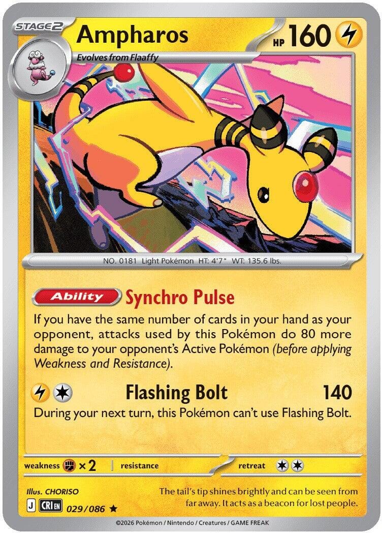Ampharos (029/086) [Mega Evolution: Chaos Rising] Pokemon Single Pokémon  | Multizone: Comics And Games