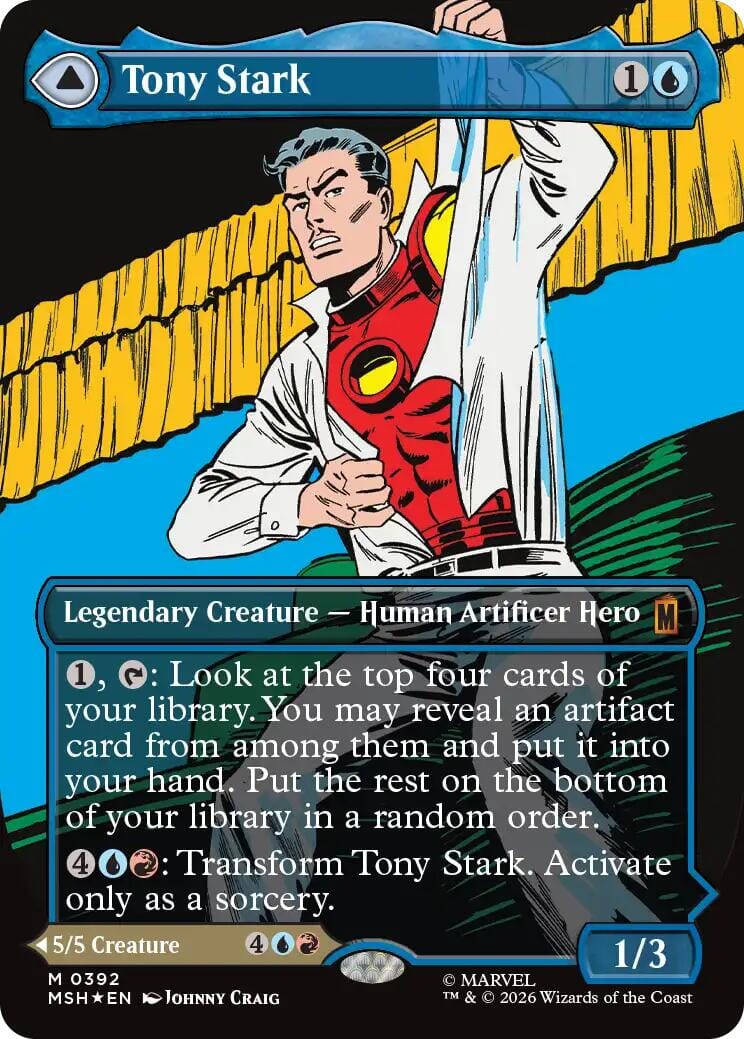 Tony Stark (Borderless) (0392) [Marvel Super Heroes] MTG Single Magic: The Gathering  | Multizone: Comics And Games