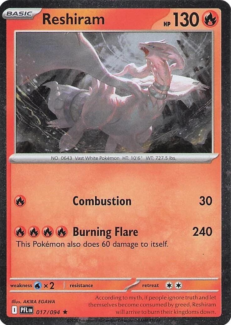 Reshiram (017/094) (Cosmos Holo) [Mega Evolution: Phantasmal Flames] Pokemon Single Pokémon  | Multizone: Comics And Games