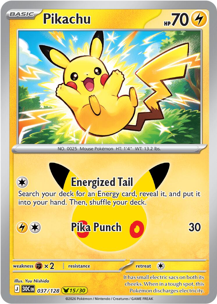 Pikachu (037/128) [Mega Evolution: 30th Celebration] | Multizone: Comics And Games