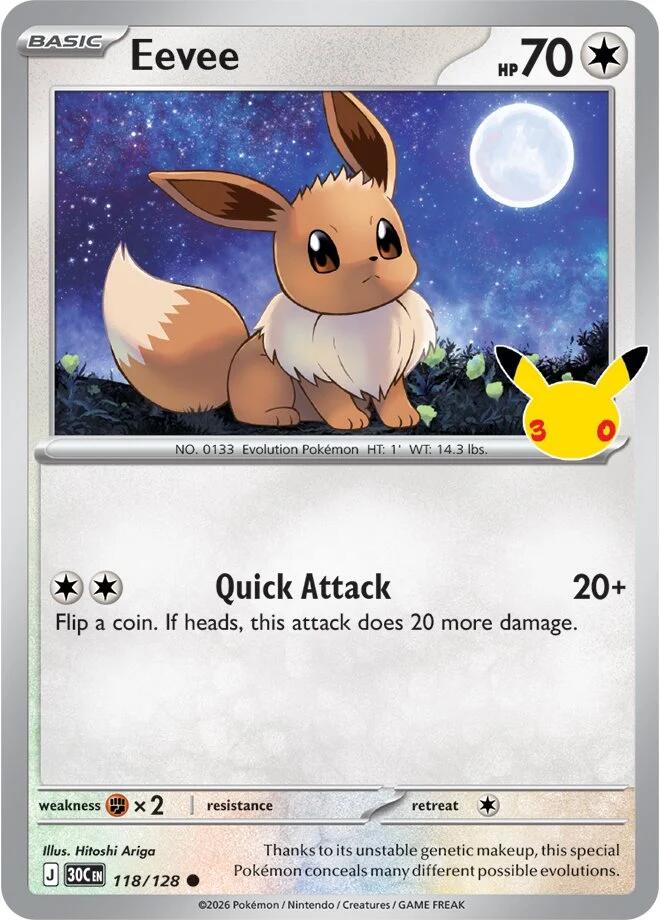 Eevee (118/128) [Mega Evolution: 30th Celebration] | Multizone: Comics And Games