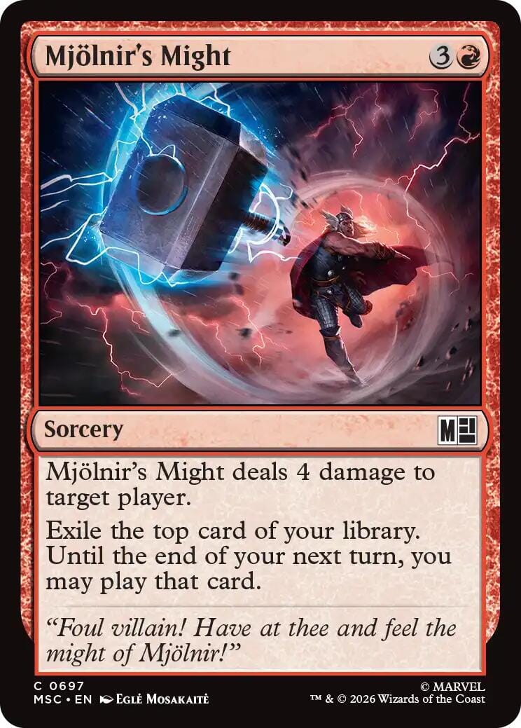Mjollnir's Might [Marvel Super Heroes Commander] MTG Single Magic: The Gathering  | Multizone: Comics And Games