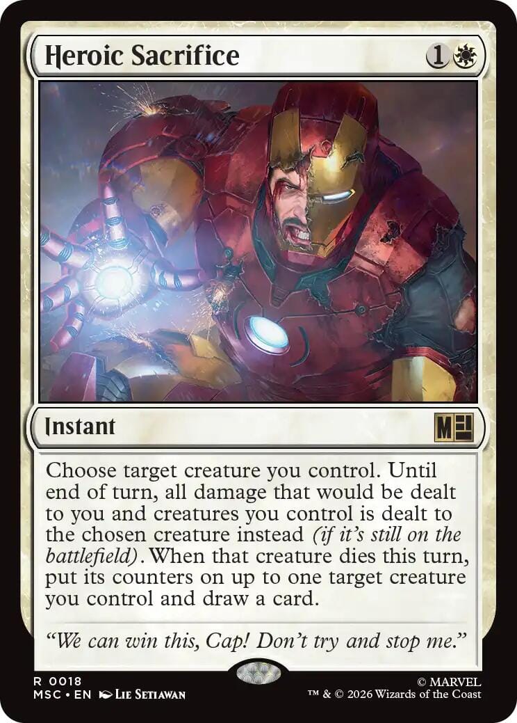 Heroic Sacrifice (Surge Foil) [Marvel Super Heroes Commander] MTG Single Magic: The Gathering  | Multizone: Comics And Games