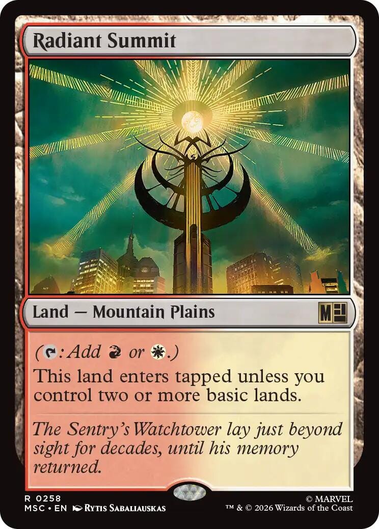 Radiant Summit (Surge Foil) [Marvel Super Heroes Commander] MTG Single Magic: The Gathering  | Multizone: Comics And Games