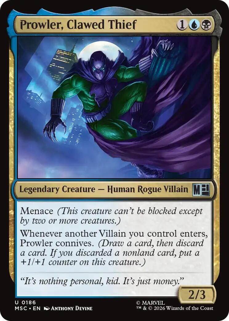 Prowler, Clawed Thief [Marvel Super Heroes Commander] MTG Single Magic: The Gathering  | Multizone: Comics And Games
