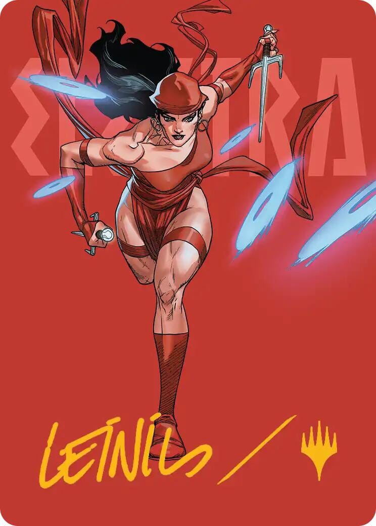 Elektra, Daughter of the Hand Art Card (Gold-Stamped Signature) [Marvel Super Heroes Art Series] MTG Single Magic: The Gathering  | Multizone: Comics And Games