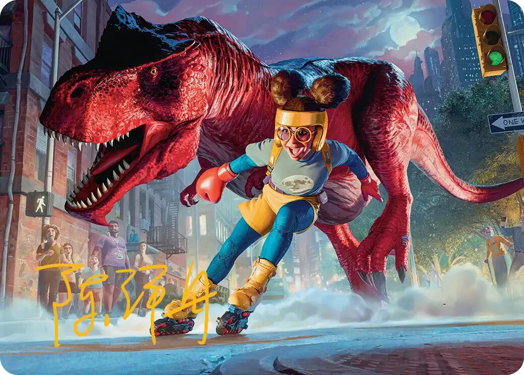 Moon Girl and Devil Dinosaur Art Card (Gold-Stamped Signature) [Marvel Super Heroes Art Series] | Multizone: Comics And Games