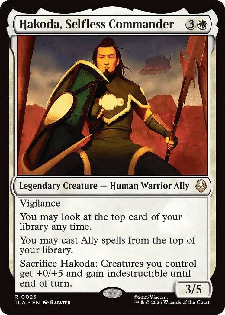 Hakoda, Selfless Commander [Avatar: The Last Airbender] MTG Single Magic: The Gathering  | Multizone: Comics And Games