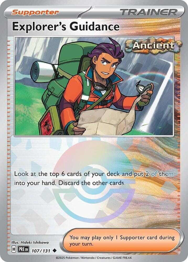 Explorer's Guidance (107/131) (Poke Ball Pattern) [Scarlet & Violet: Prismatic Evolutions] Pokemon Single Pokémon  | Multizone: Comics And Games