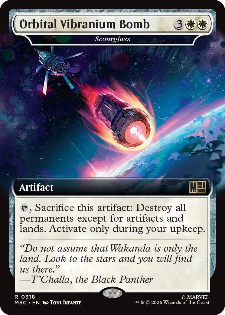 Orbital Vibranium Bomb - Scourglass (Extended Art) [Marvel Super Heroes Commander] MTG Single Magic: The Gathering  | Multizone: Comics And Games