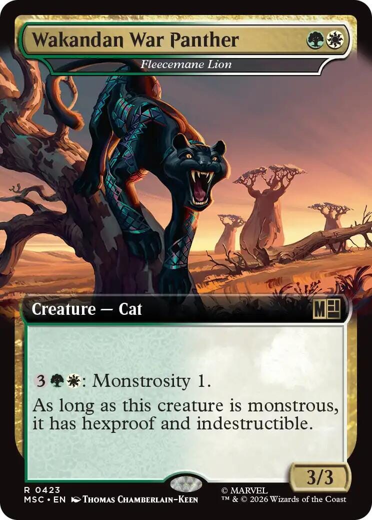 Wakandan War Panther - Fleecemane Lion (Extended Art) [Marvel Super Heroes Commander] MTG Single Magic: The Gathering  | Multizone: Comics And Games