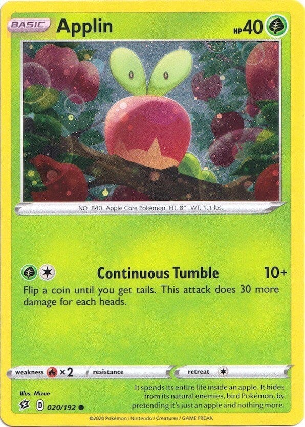 Applin (020/192) (Cosmos Holo) [Sword & Shield: Rebel Clash] Pokemon Single Pokémon  | Multizone: Comics And Games