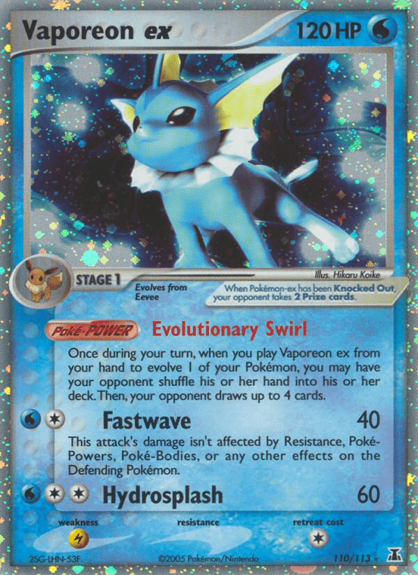 Vaporeon ex (110/113) [EX: Delta Species] Pokemon Single Pokémon  | Multizone: Comics And Games