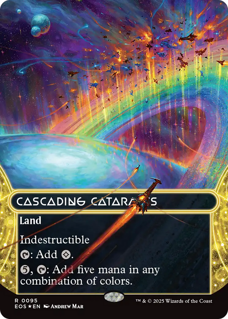 Cascading Cataracts (0095) (Borderless) (Galaxy Foil) [Edge of Eternities: Stellar Sights] MTG Single Magic: The Gathering  | Multizone: Comics And Games