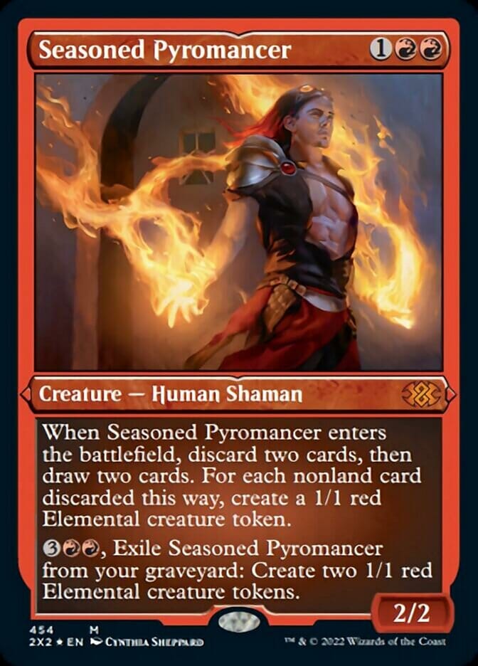 Seasoned Pyromancer (Foil Etched) [Double Masters 2022] MTG Single Magic: The Gathering  | Multizone: Comics And Games