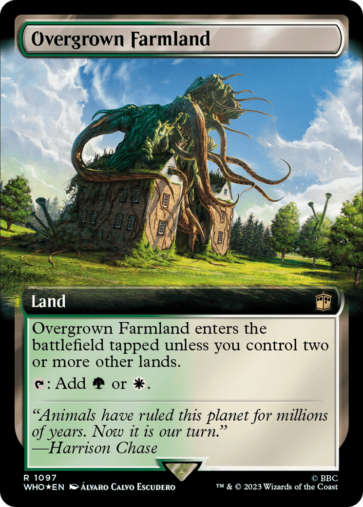 Overgrown Farmland (Extended Art) (Surge Foil) [Doctor Who] MTG Single Magic: The Gathering  | Multizone: Comics And Games