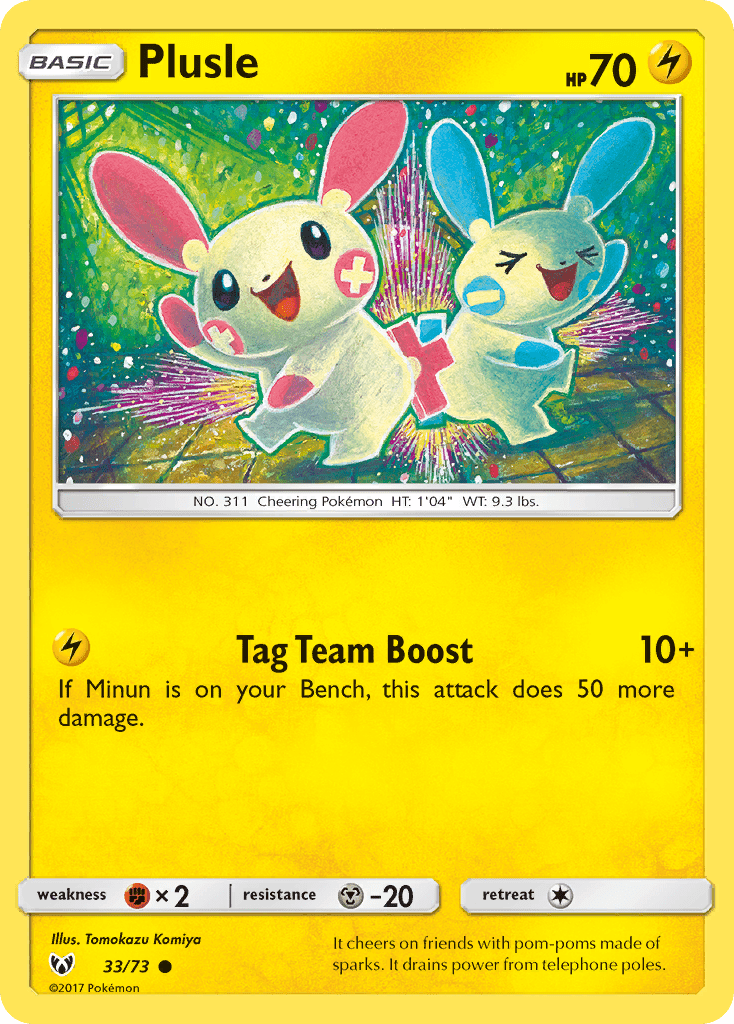 Plusle (33/73) [Sun & Moon: Shining Legends] Pokemon Single Pokémon  | Multizone: Comics And Games