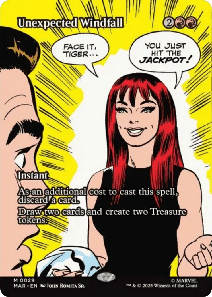 Unexpected Windfall (Borderless) [Marvel Universe: Eternal-Legal] MTG Single Magic: The Gathering  | Multizone: Comics And Games