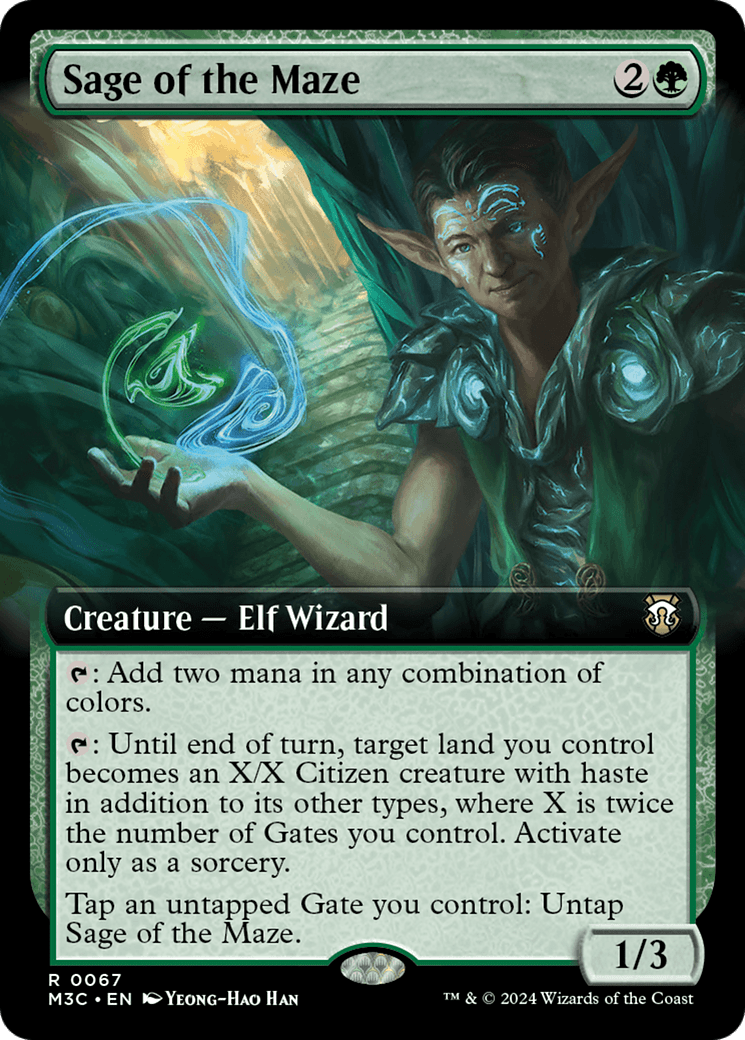 Sage of the Maze (Extended Art) (Ripple Foil) [Modern Horizons 3 Commander] MTG Single Magic: The Gathering  | Multizone: Comics And Games