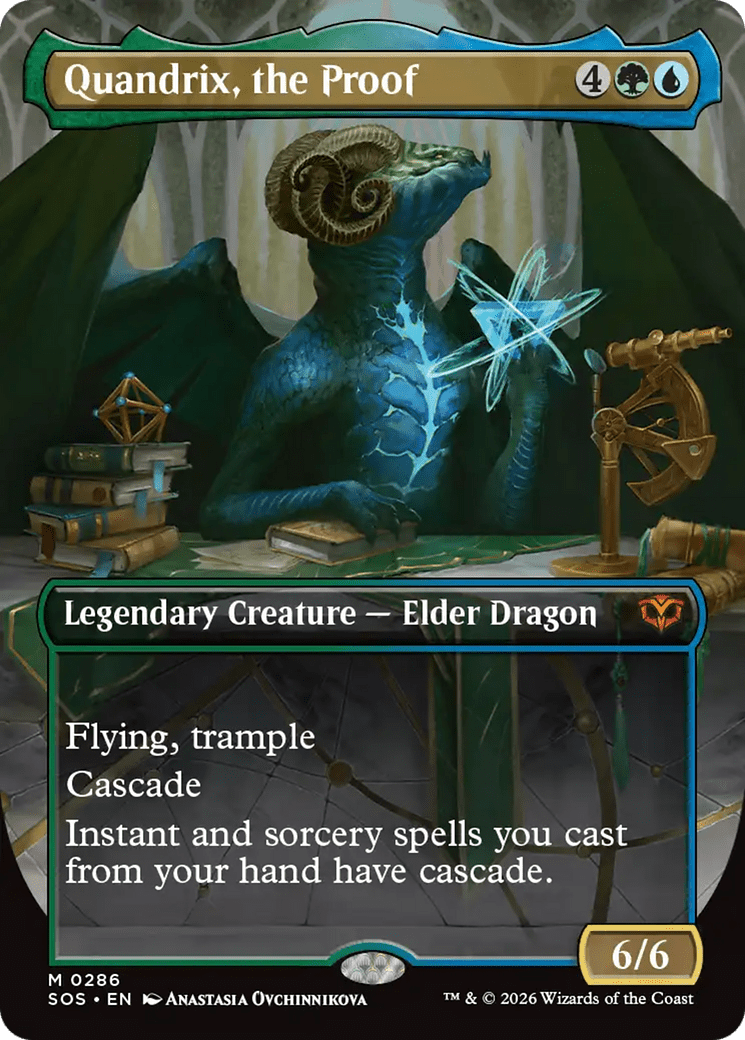 Quandrix, the Proof (Borderless) [Secrets of Strixhaven] MTG Single Magic: The Gathering  | Multizone: Comics And Games