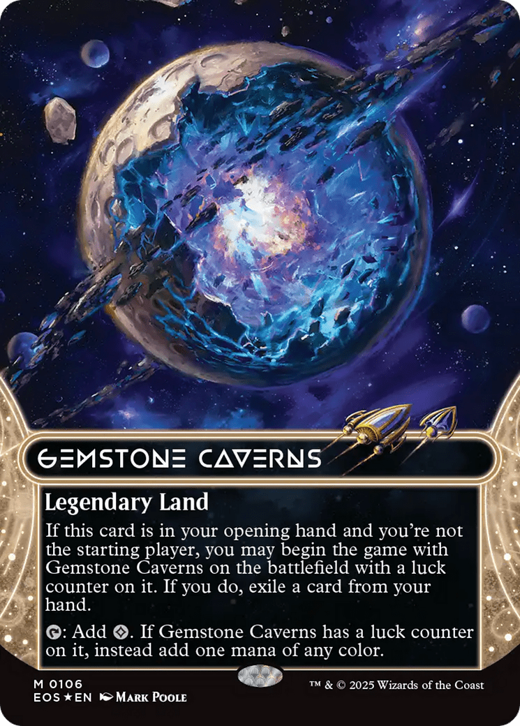 Gemstone Caverns (0106) (Borderless) (Galaxy Foil) [Edge of Eternities: Stellar Sights] MTG Single Magic: The Gathering  | Multizone: Comics And Games