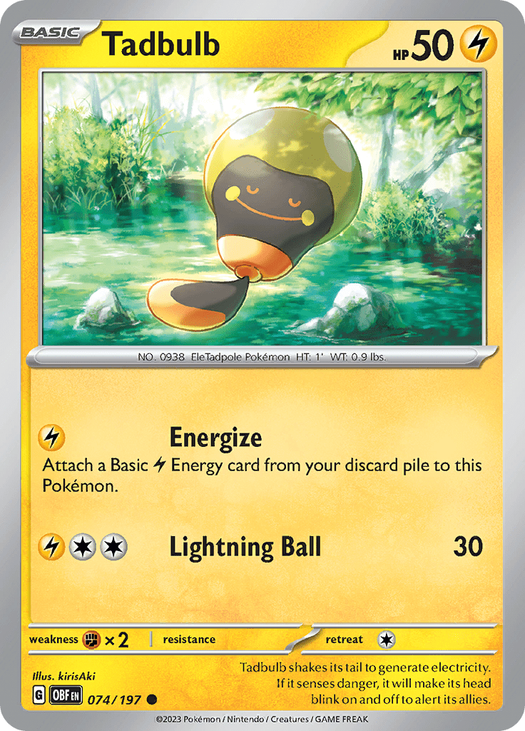 Tadbulb (074/197) [Scarlet & Violet: Obsidian Flames] Pokemon Single Pokémon  | Multizone: Comics And Games