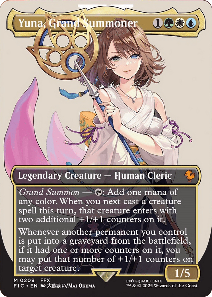 Yuna, Grand Summoner (Borderless) [FINAL FANTASY Commander] MTG Single Magic: The Gathering  | Multizone: Comics And Games