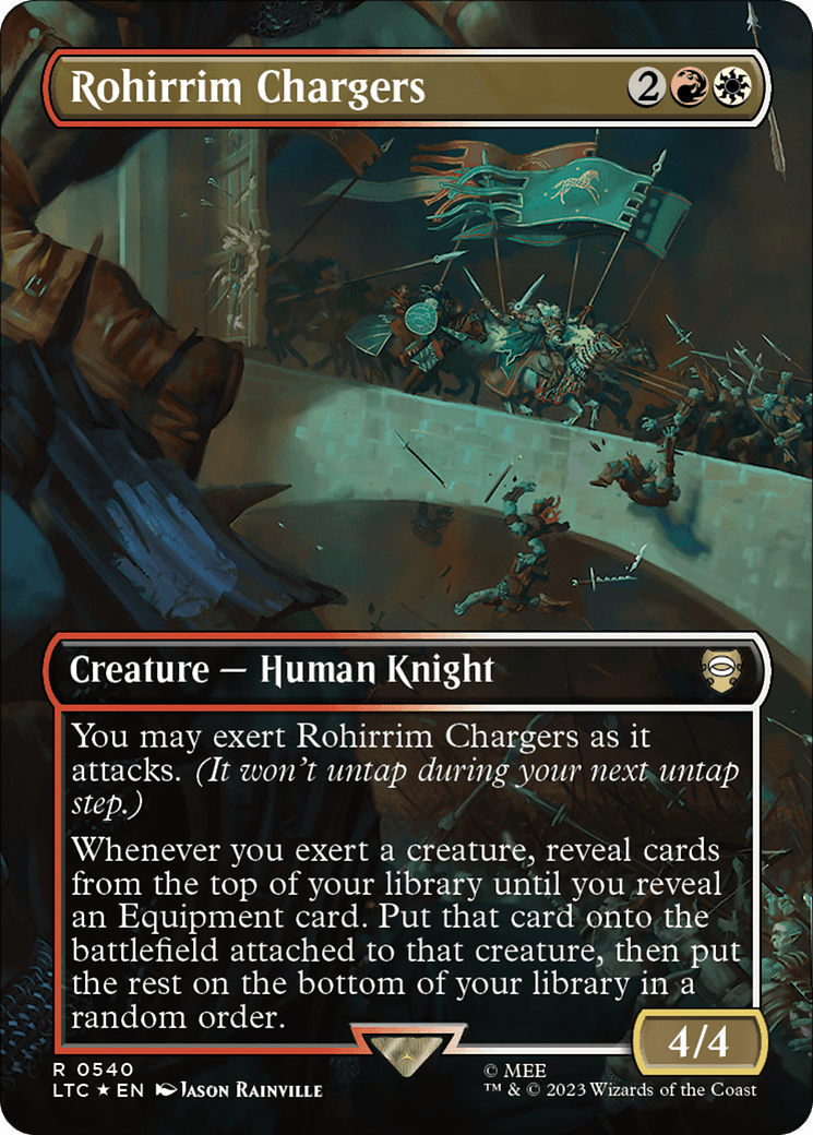 Rohirrim Chargers (Borderless) (Surge Foil) [The Lord of the Rings: Tales of Middle-Earth Commander] MTG Single Magic: The Gathering  | Multizone: Comics And Games