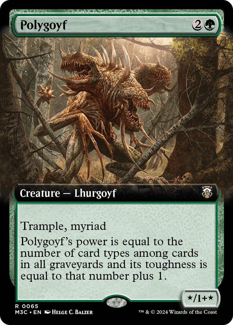 Polygoyf (Extended Art) (Ripple Foil) [Modern Horizons 3 Commander] MTG Single Magic: The Gathering  | Multizone: Comics And Games