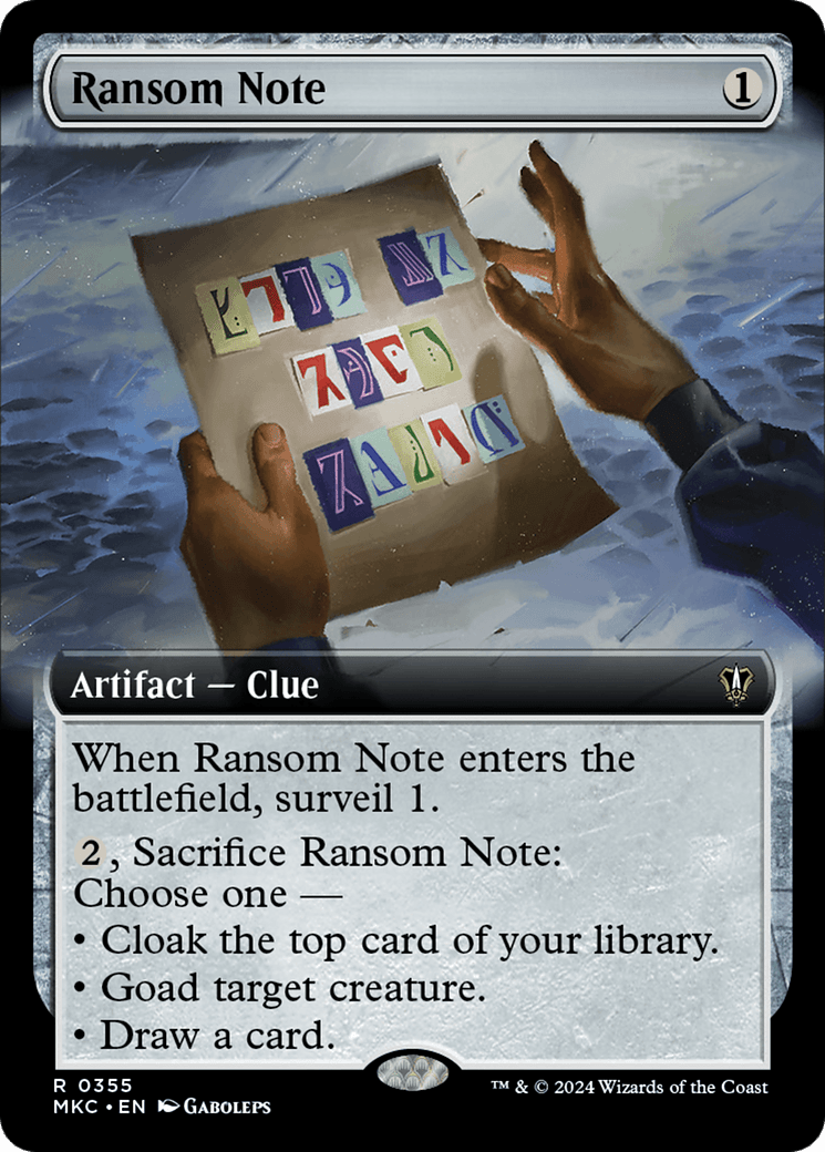 Ransom Note (0355) (Extended Art) [Murders at Karlov Manor Commander] MTG Single Magic: The Gathering  | Multizone: Comics And Games