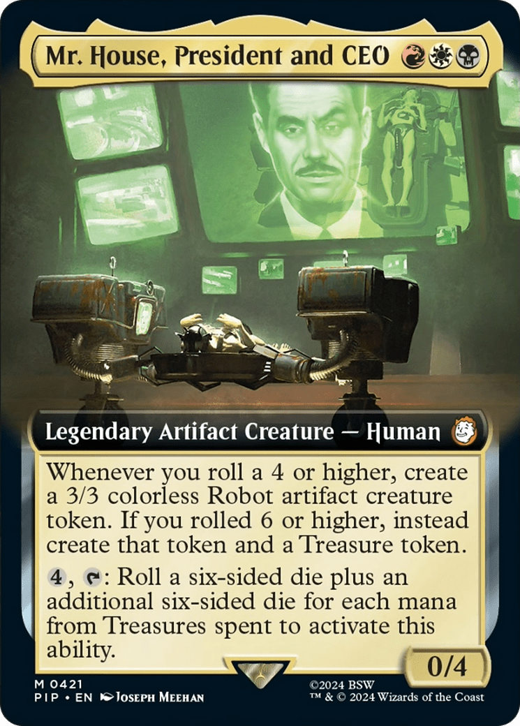 Mr. House, President and CEO (Extended Art) [Fallout] MTG Single Magic: The Gathering  | Multizone: Comics And Games