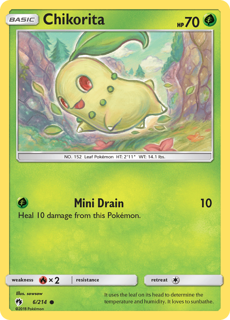 Chikorita (6/214) [Sun & Moon: Lost Thunder] Pokemon Single Pokémon  | Multizone: Comics And Games